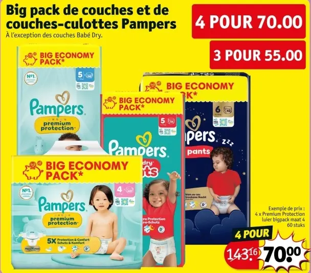 Offre: Big pack de couches et de couches-culottes Pampers
