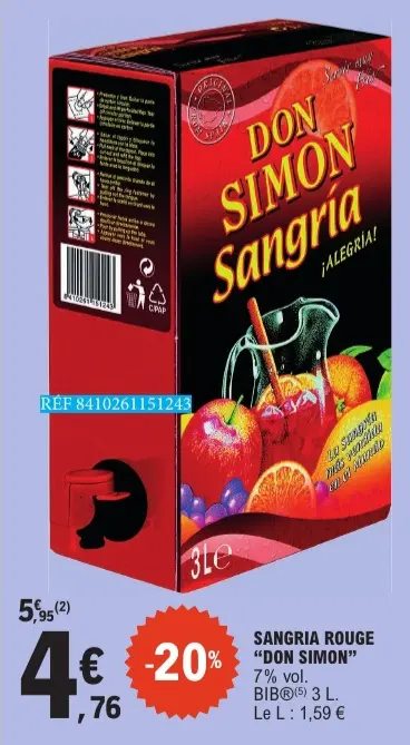 Offre: Sangria rouge