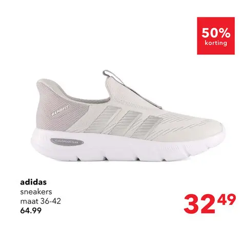 Aanbieding: Adidas Rapidfit Wide Fit dames sneakers grijs