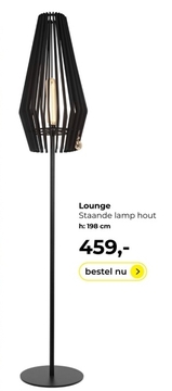 Aanbieding: Lounge Staande lamp hout