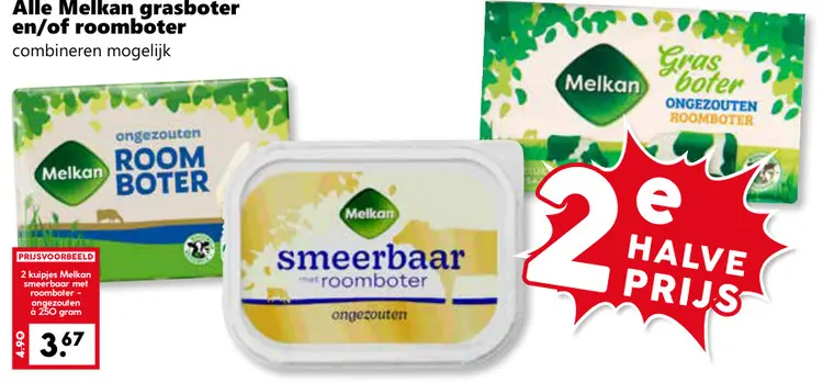 Aanbieding: Melkan grasboter en/of roomboter