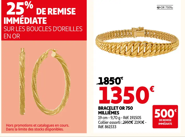 Offre: Bracelet or 750 millièmes