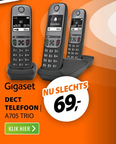 Aanbieding: Gigaset A705 Trio Zwart