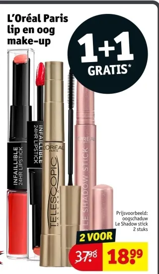 Aanbieding: L'Oréal Paris lip en oog make-up