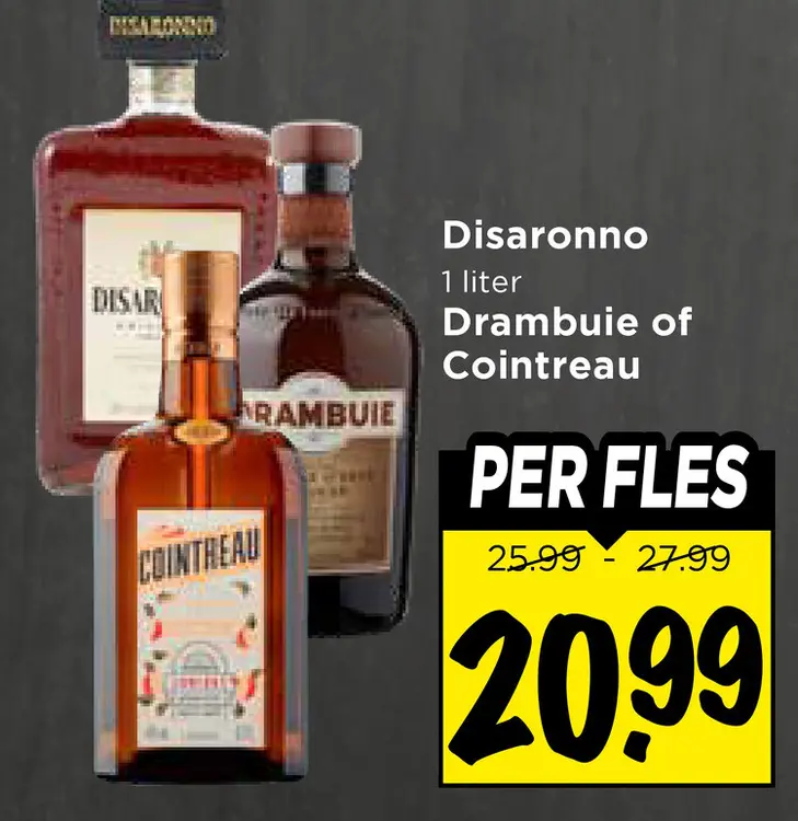 Aanbieding: Disaronno, Drambuie or Cointreau