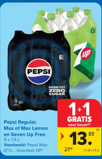 Promotie: Pepsi Regular, Max of Max Lemon en Seven Up F