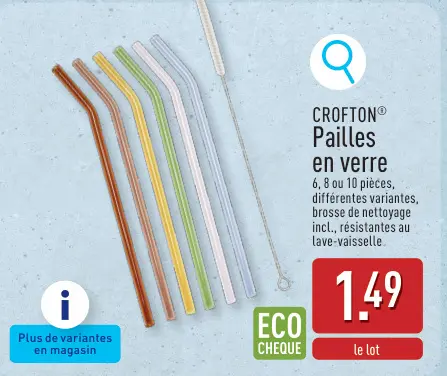 Offre: Pailles en verre