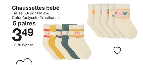 Offre: Chaussettes bébé