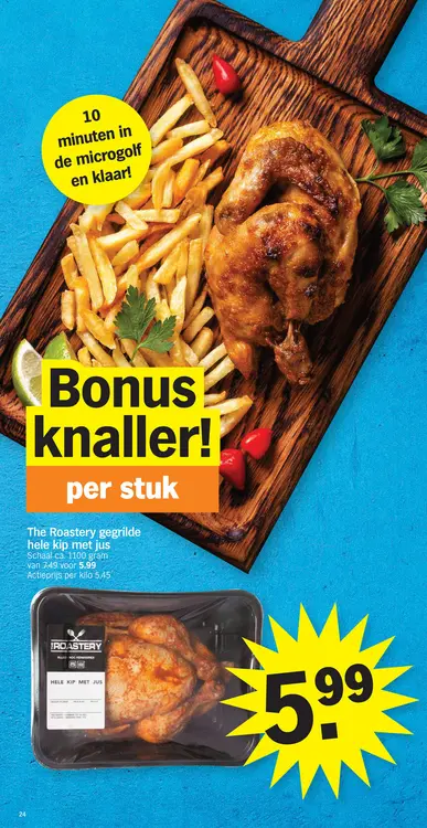 Promotie: The Roastery gegrilde hele kip met jus