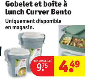 Offre: Gobelet et boîte à lunch Curver Bento