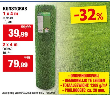 Promotie: Kunstgras 1x4 m