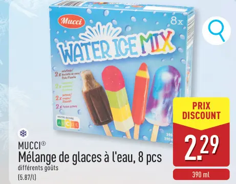 Offre: Mélange de glaces à l'eau