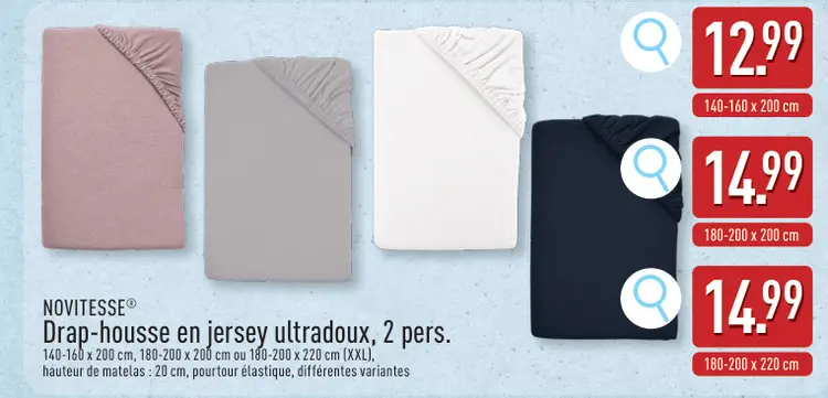 Offre: Drap-housse en jersey ultradoux, 2 pers.
