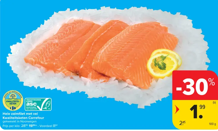 Promotie: Hele zalmfilet met vel