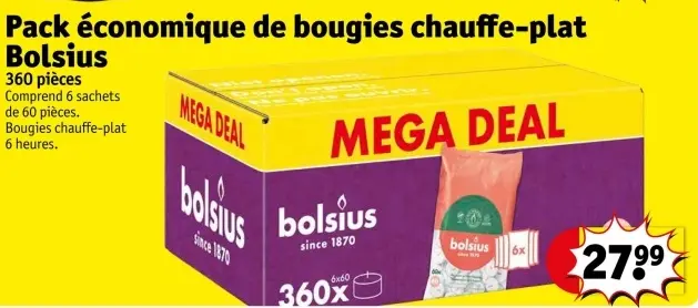 Offre: Pack économique de bougies chauffe-plat