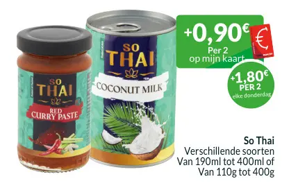 Promotie: Diverse soorten, zoals: Red Curry Paste & Coconut Milk