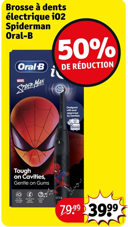 Offre: Brosse à dents électrique i02 Spiderman