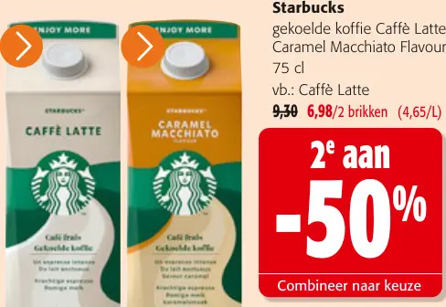 Promotie: Gekoelde koffie Caffè Latte of Caramel Macchiato Flavour