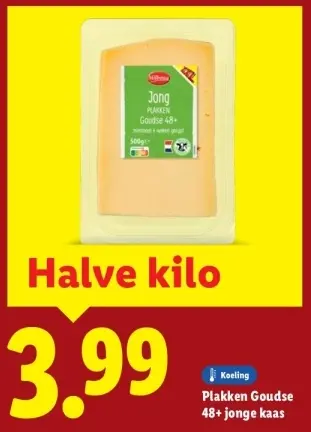 Aanbieding: Plakken Goudse 48+ jonge kaas