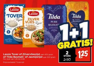 Aanbieding: Lassie Tover of Zilvervliesrijst of Tilda Basmati- of Jasmijnrijst