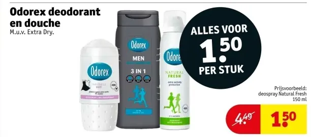 Aanbieding: Odorex deodorant en douche