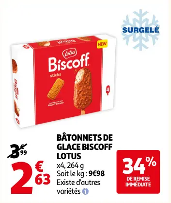 Promotie: Bâtonnets de glace Biscoff