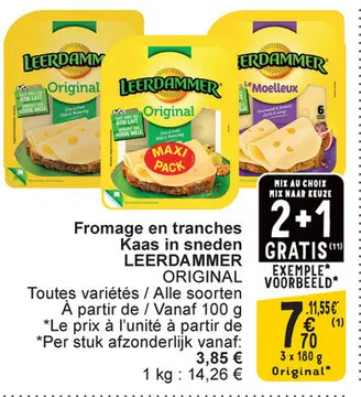 Offre: Fromage en tranches Kaas in sneden LEERDAMMER