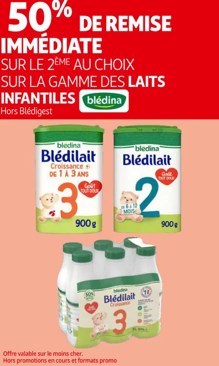 Promotie: La gamme des laits infantiles Blédina