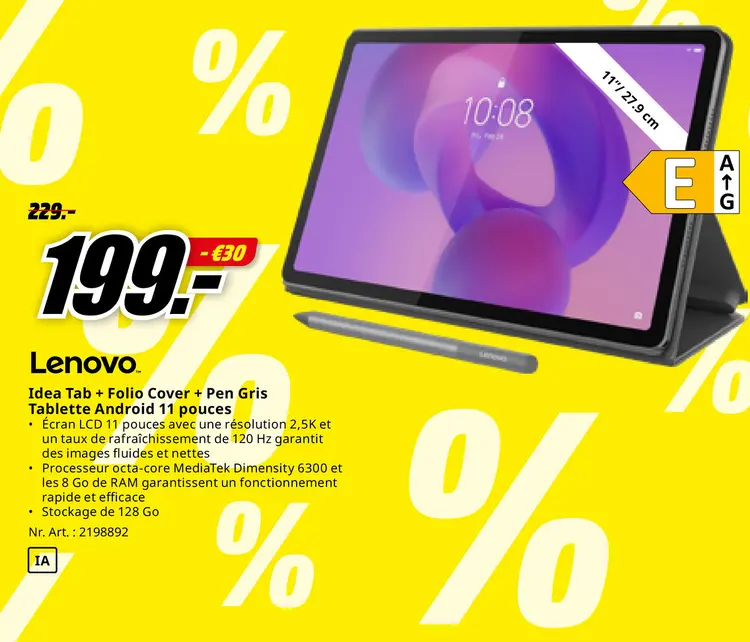 Offre: Idea Tab + Folio Cover + Pen Gris Tablette Android