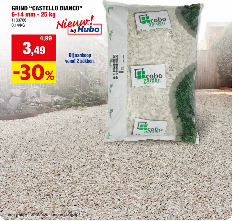Promotie: Cobo garden Castello Bianco grind 6-14 mm 25kg