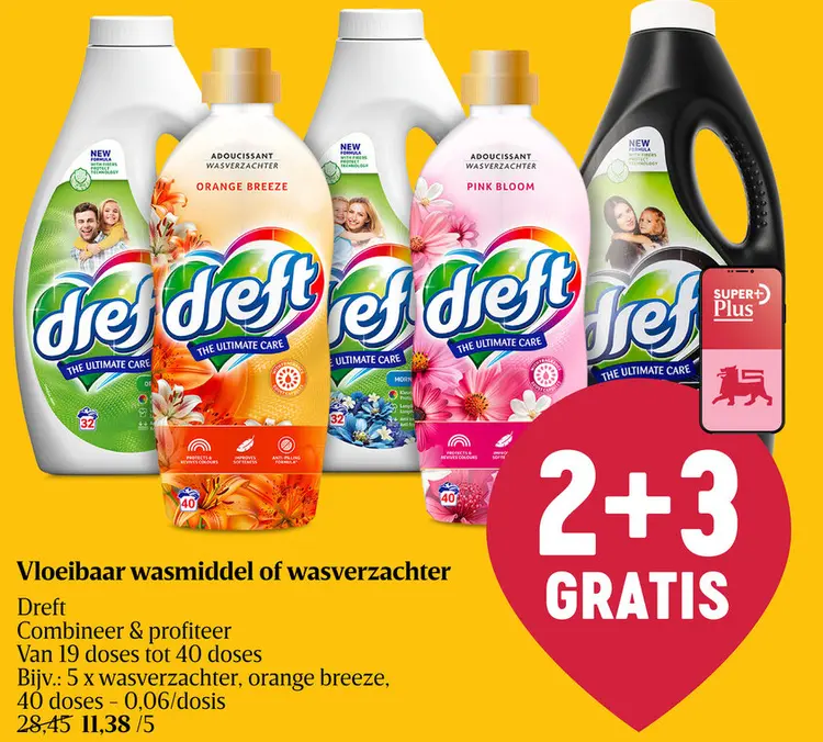 Offre: Vloeibaar wasmiddel of wasverzachter