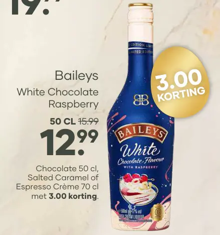 Aanbieding: Baileys White Chocolate Raspberry