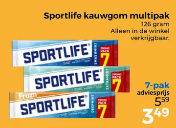 Aanbieding: Sportlife kauwgom multipak