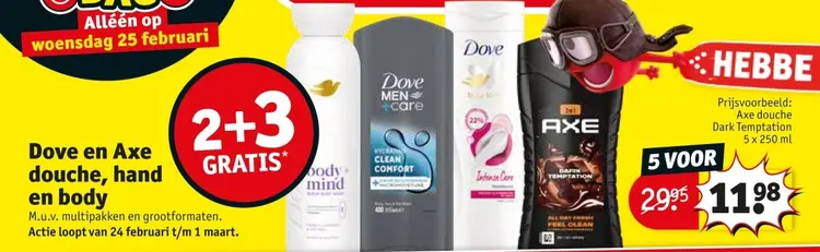 Aanbieding: Dove en Axe douche, hand en body