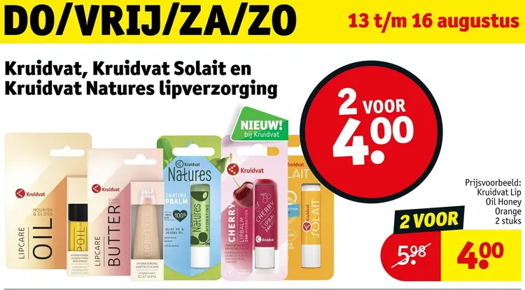 Aanbieding: Kruidvat, Solait en Natures lipverzorging