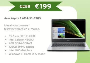 Aanbieding: Acer Aspire 1 A114-33-C7Q5