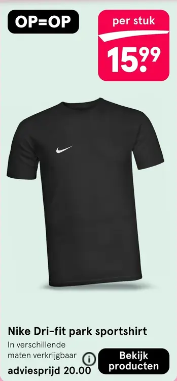 Aanbieding: Nike Dri-fit park sportshirt