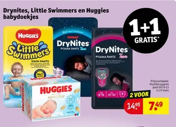 Aanbieding: Drynites, Little Swimmers en Huggies babydoekjes