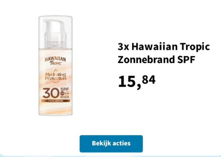 Promotie: Hawaiian Tropic Zonnebrand SPF