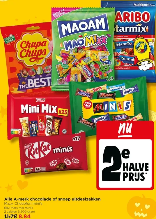 Aanbieding: Chocolade of snoep uitdeelzakken