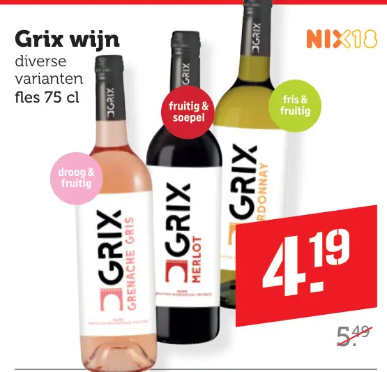 Aanbieding: Grix wijn