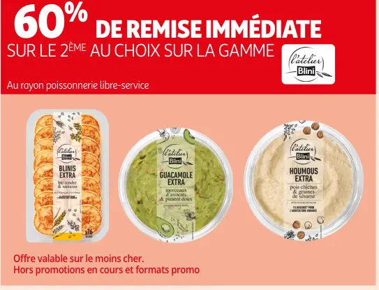 Promotie: Blinis extra, guacamole extra, houmous extra
