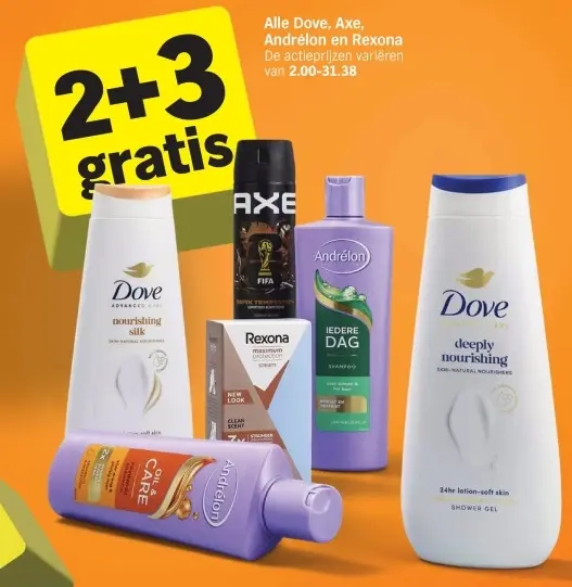 Aanbieding: Alle Dove, Axe, Andrélon en Rexona