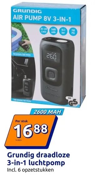 Aanbieding: draadloze 3-in-1 luchtpomp