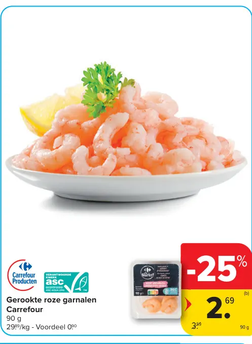 Promotie: Gerookte roze garnalen