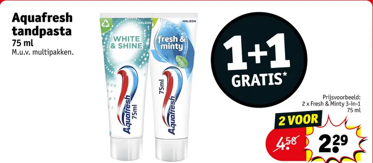Promotie: Aquafresh tandpasta