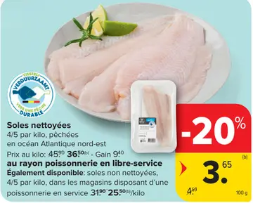 Offre: Soles nettoyées