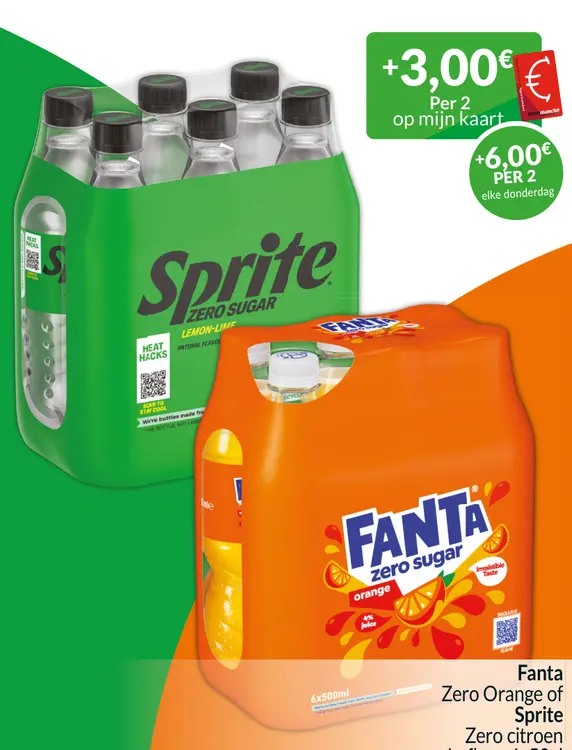 Aanbieding: Fanta Zero Orange of Sprite Zero citroen