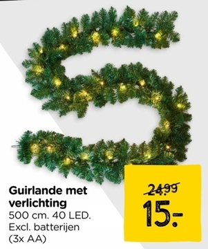 Aanbieding: Guirlande met verlichting - 500 cm 