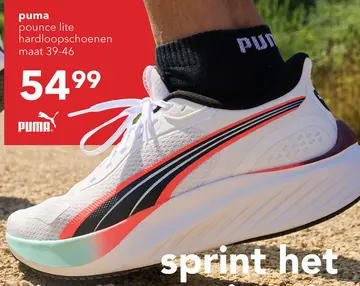Aanbieding: Puma Pounce Lite heren hardloopschoenen wit
